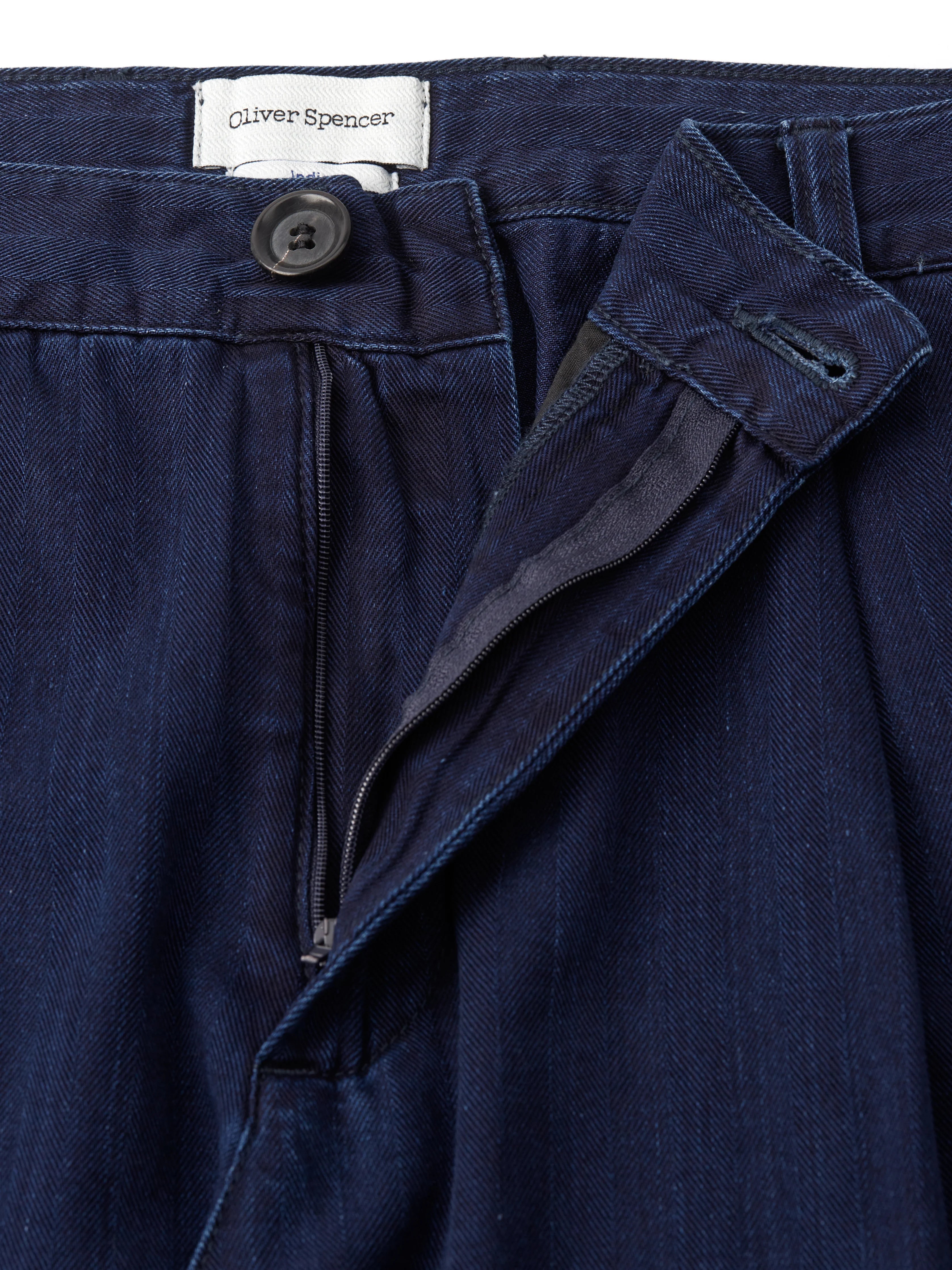 Morton Pleated Trousers - Faye Indigo Blue