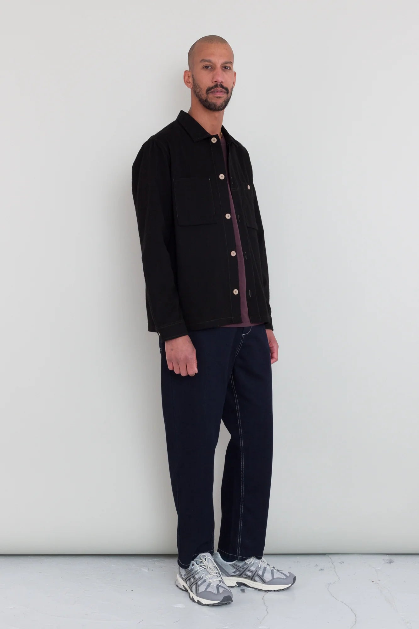 Patch Overshirt - Black Moleskin