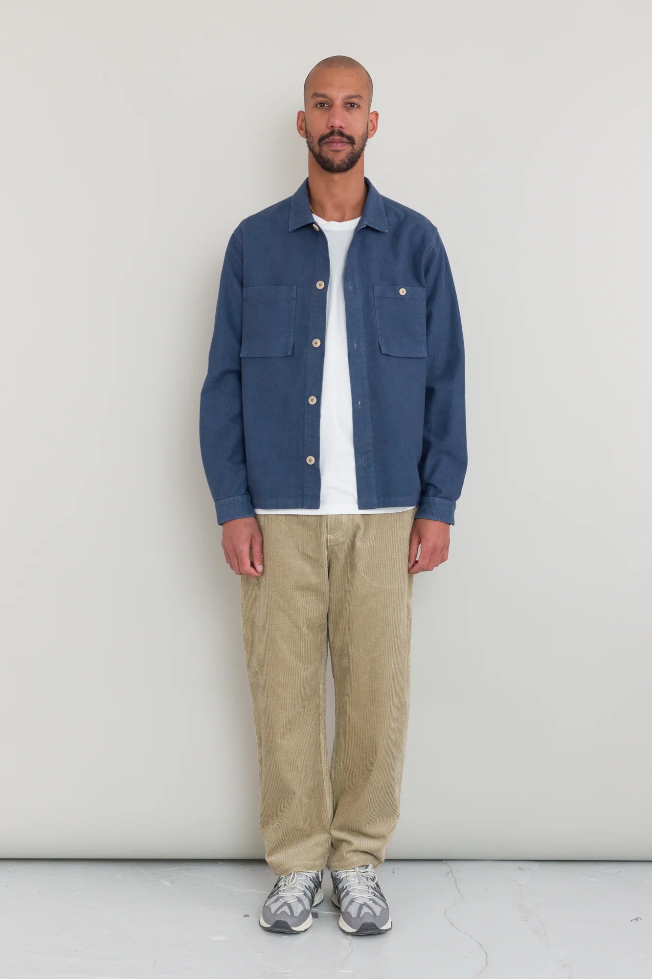 Patch Overshirt - Steel Blue Moleskin