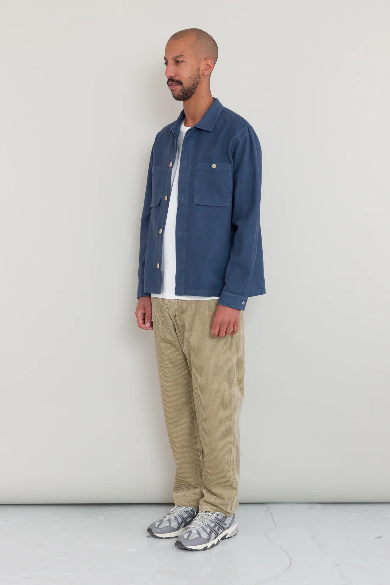 Patch Overshirt - Steel Blue Moleskin