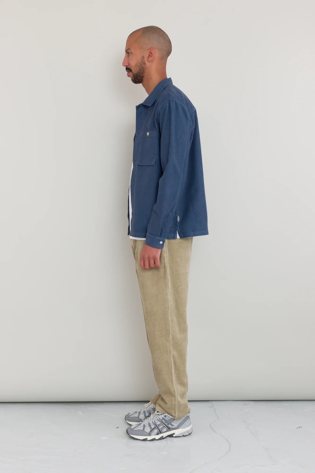 Patch Overshirt - Steel Blue Moleskin