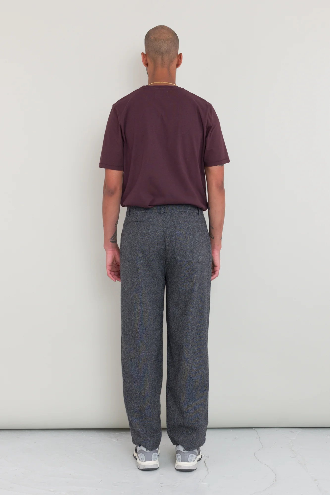 Wide Fit Trouser - Charcoal Wool Melange