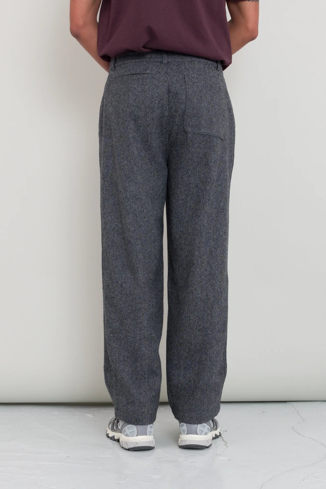 Wide Fit Trouser - Charcoal Wool Melange