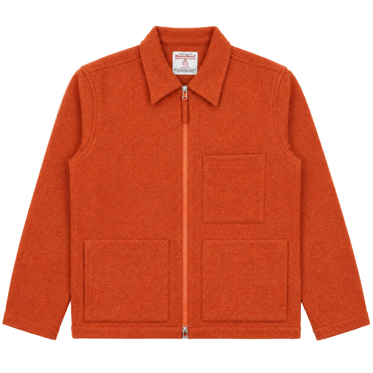 UW x Frontiers Ltd Edition Zip Overshirt - Orange Harris Tweed