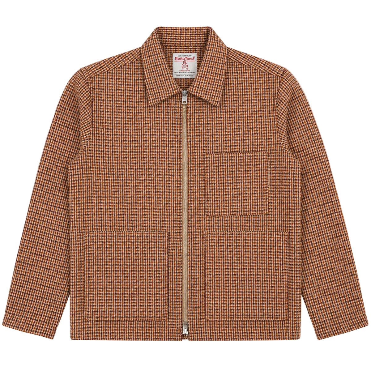 UW x Frontiers Ltd Edition Zip Overshirt - Rust Check Harris Tweed