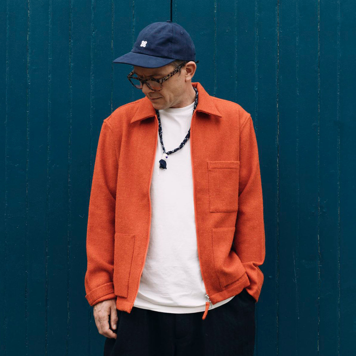 UW x Frontiers Ltd Edition Zip Overshirt - Orange Harris Tweed