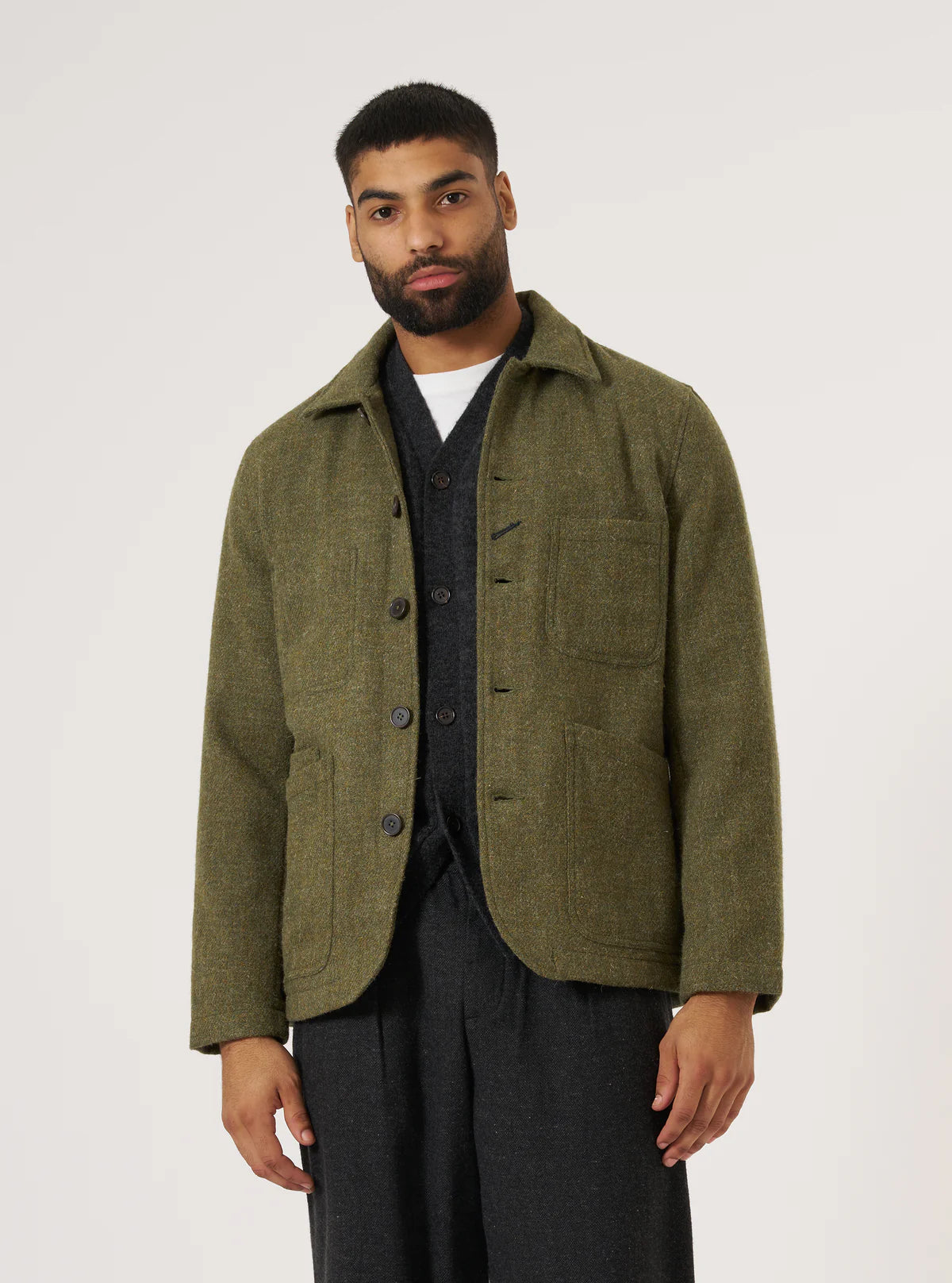 Bakers C Jacket - Green Harris Tweed