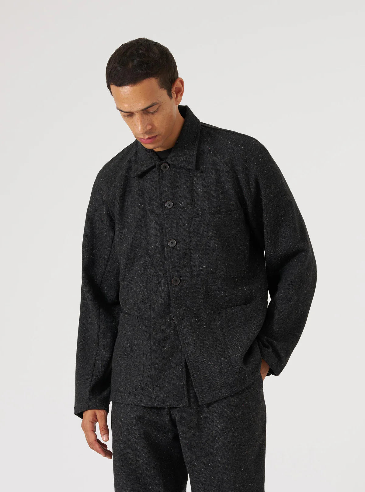 Station Jacket - Black Salt N Pepper Tweed