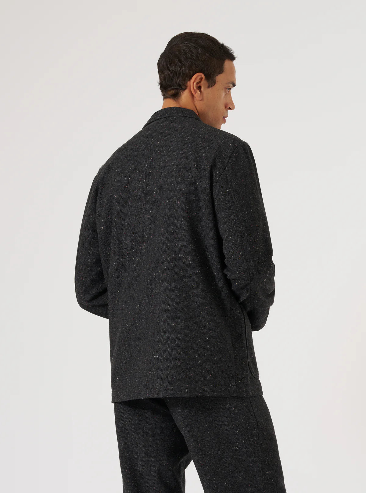 Three Button Jacket - Black Salt N Pepper Tweed