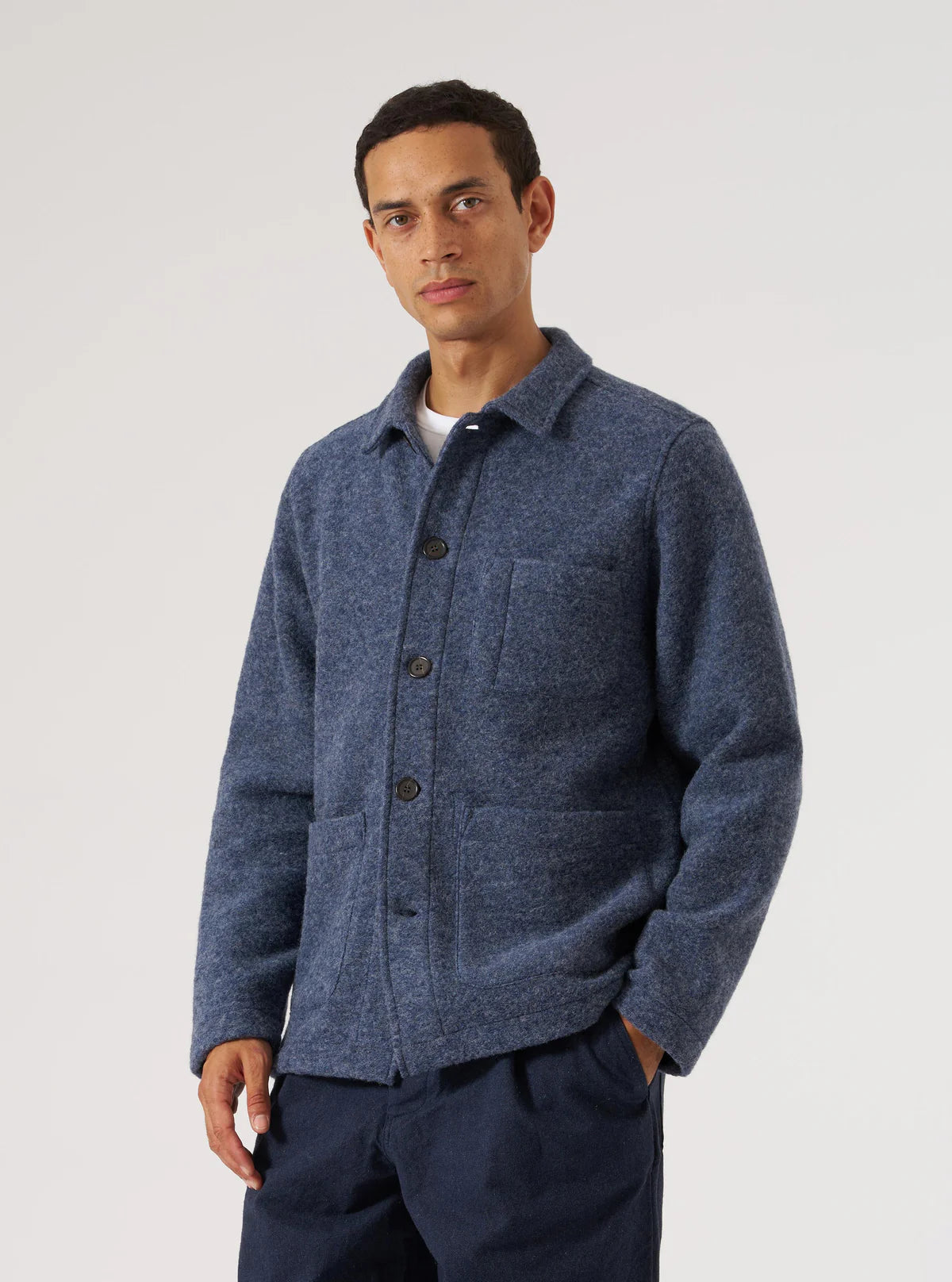 Field Jacket - Slate Blue Wool Fleece