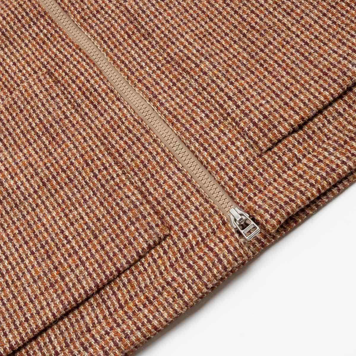 UW x Frontiers Ltd Edition Zip Overshirt - Rust Check Harris Tweed