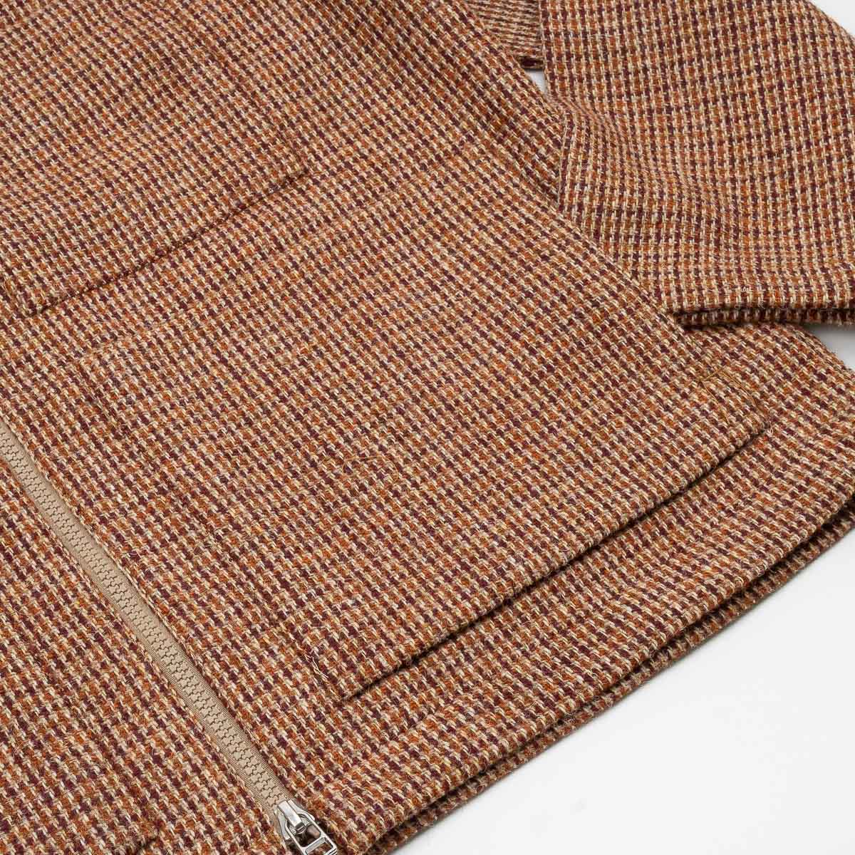 UW x Frontiers Ltd Edition Zip Overshirt - Rust Check Harris Tweed