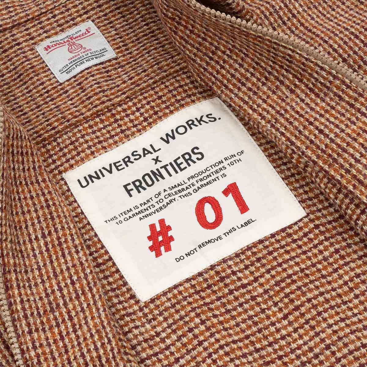 UW x Frontiers Ltd Edition Zip Overshirt - Rust Check Harris Tweed