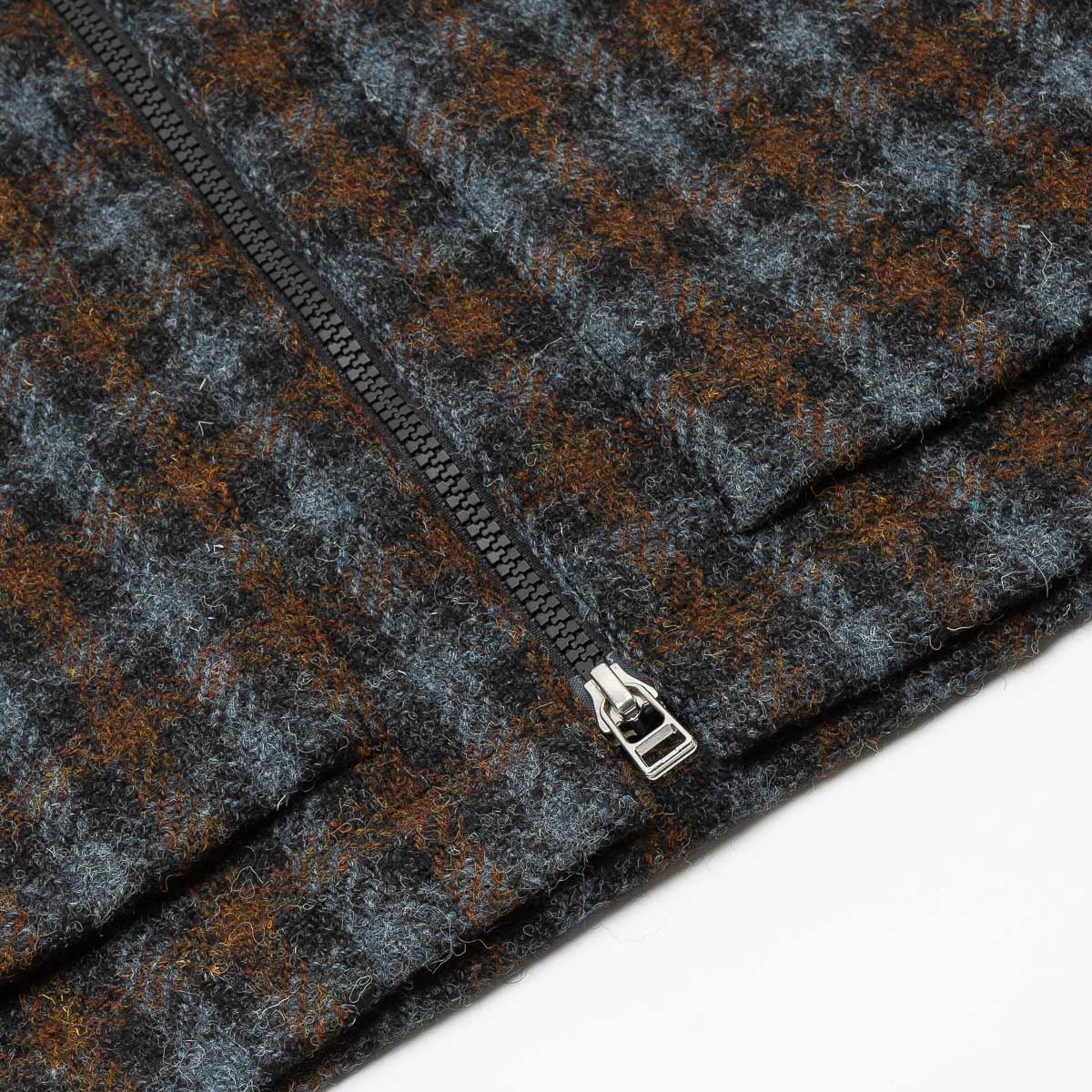 UW x Frontiers Ltd Edition Zip Overshirt - Brown/Grey Check Harris Tweed