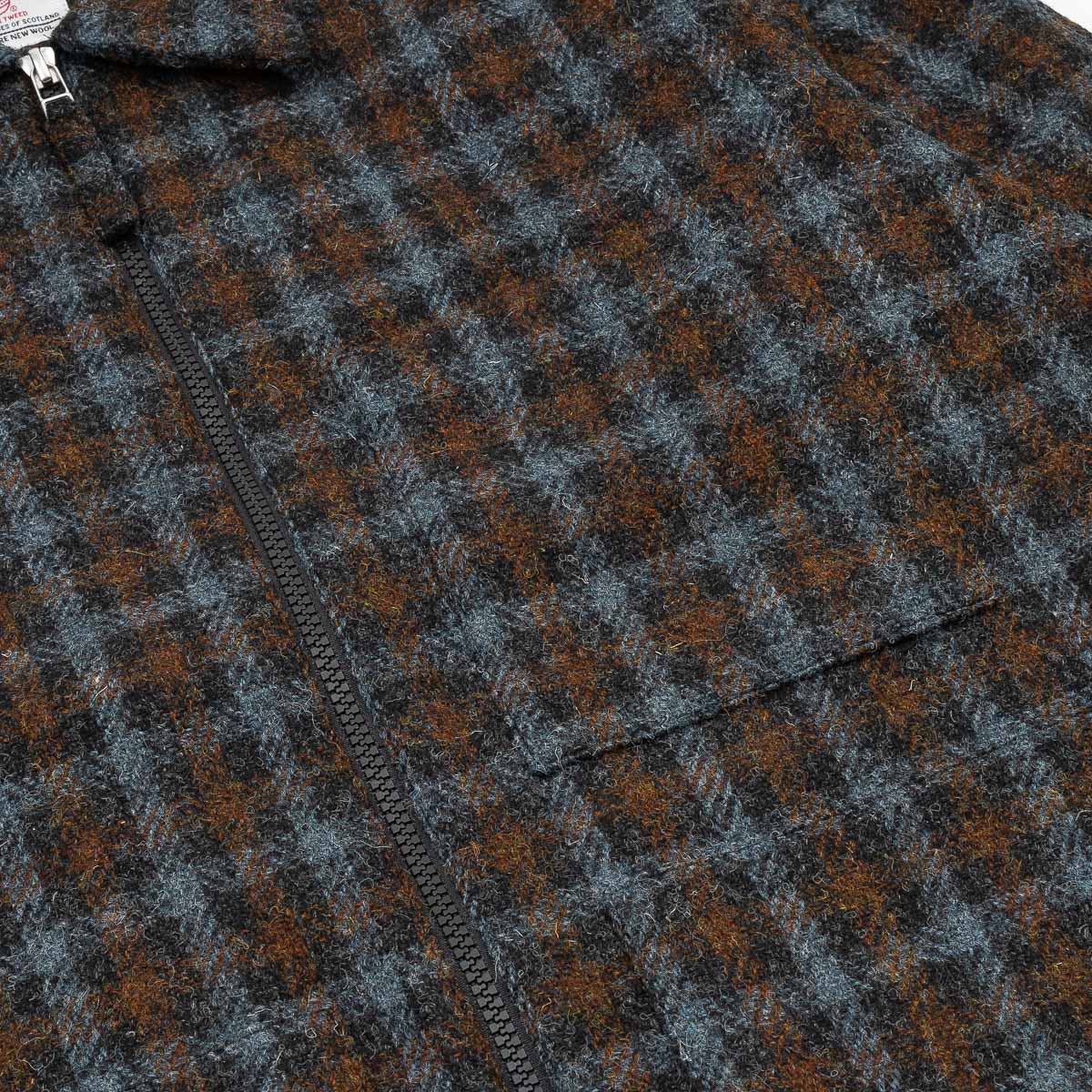 UW x Frontiers Ltd Edition Zip Overshirt - Brown/Grey Check Harris Tweed