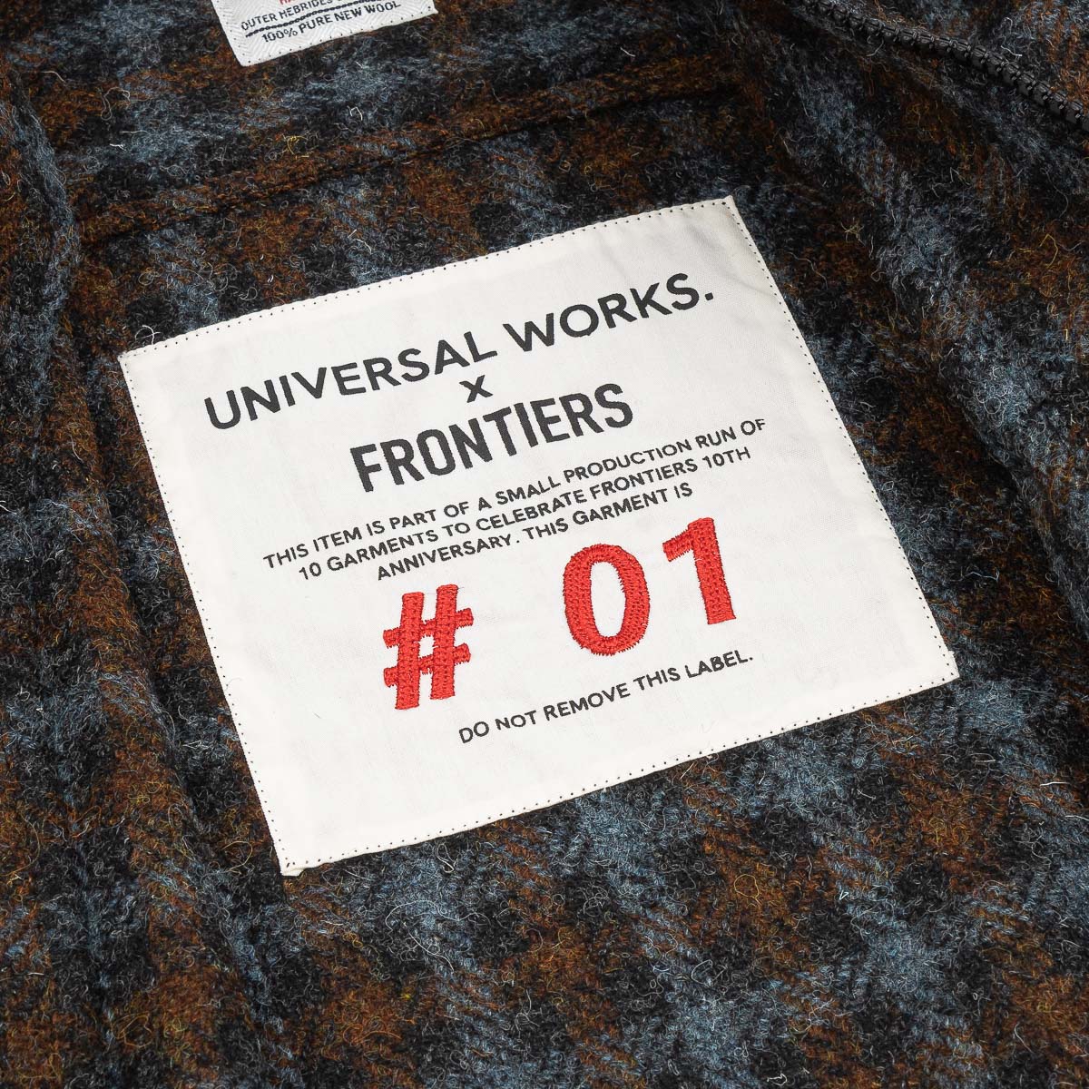 UW x Frontiers Ltd Edition Zip Overshirt - Brown/Grey Check Harris Tweed