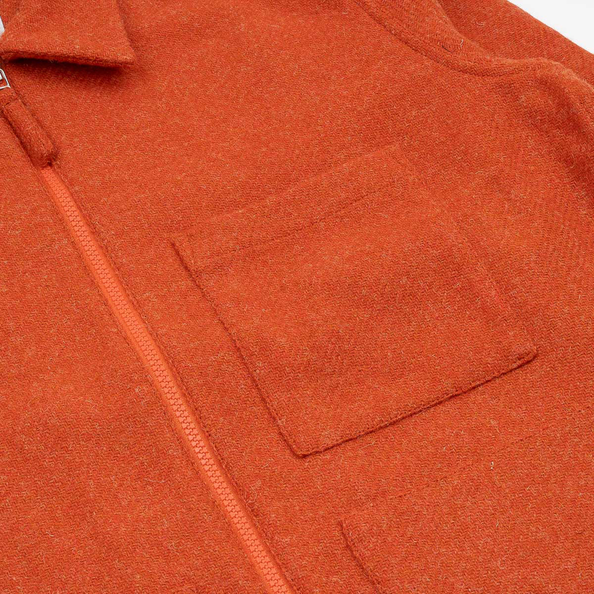 UW x Frontiers Ltd Edition Zip Overshirt - Orange Harris Tweed