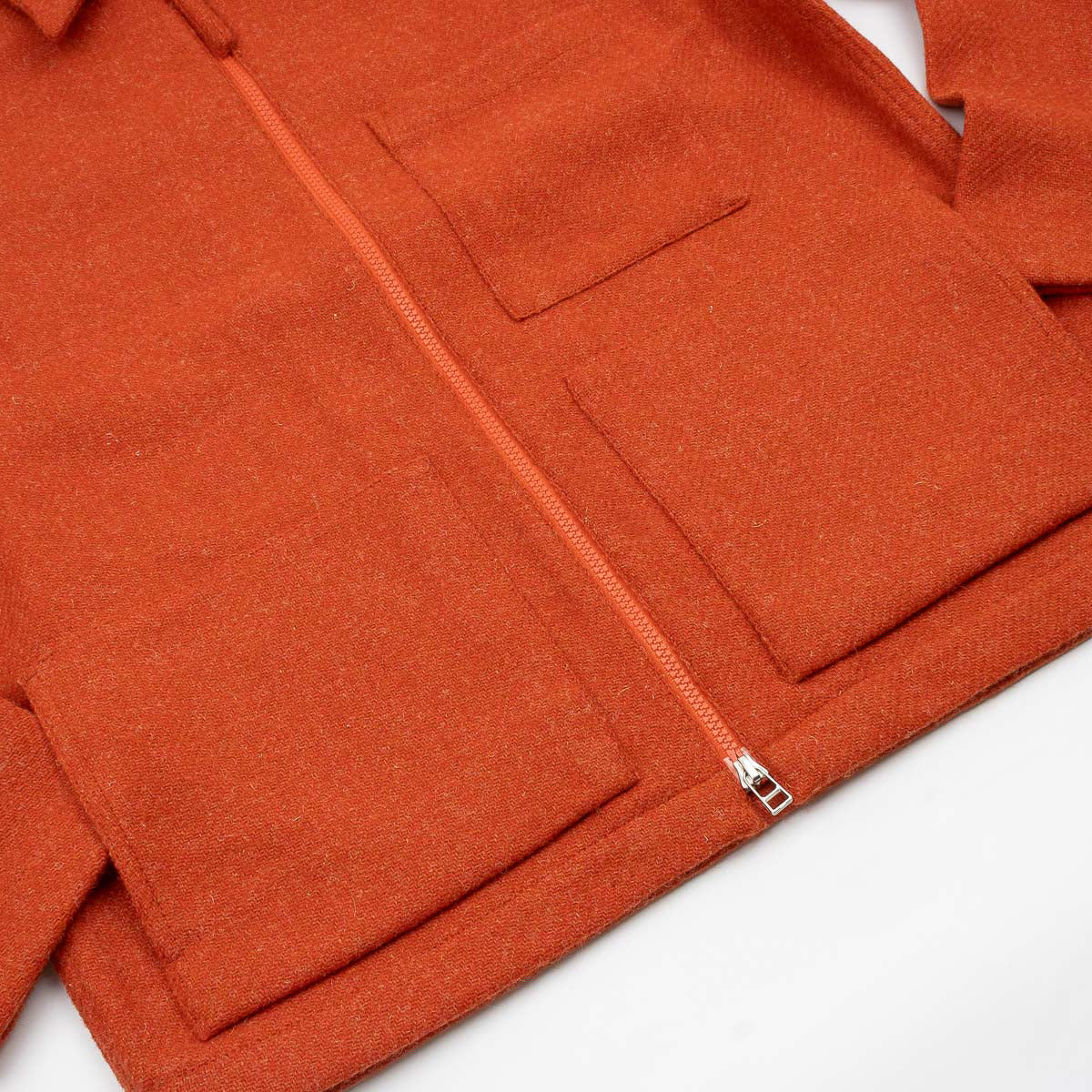 UW x Frontiers Ltd Edition Zip Overshirt - Orange Harris Tweed
