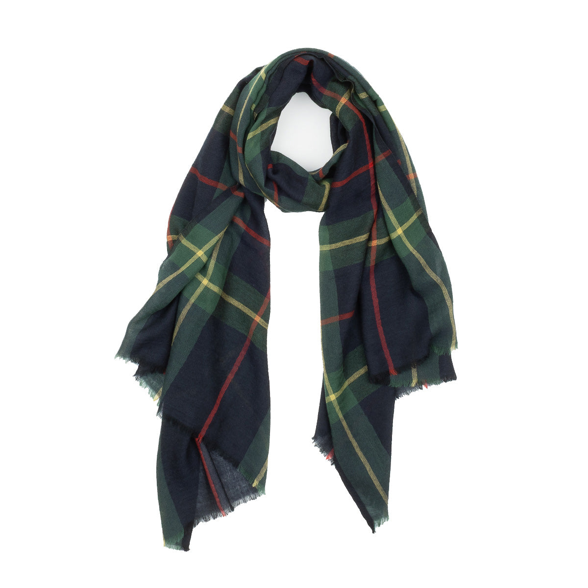 Tartan Scarf 6413 - Navy Black Green #05