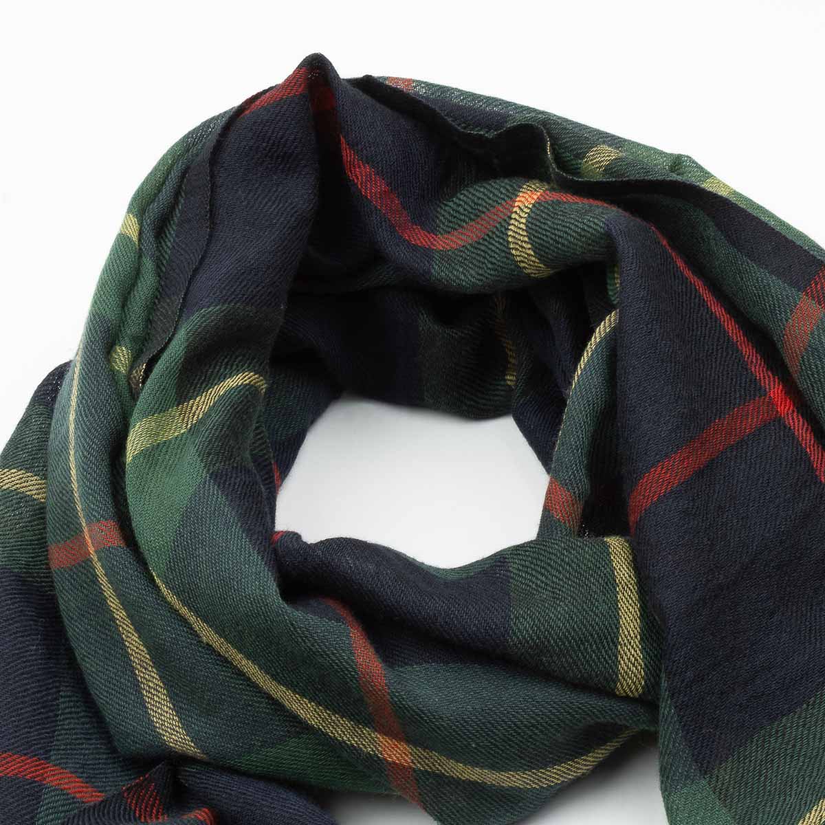 Tartan Scarf 6413 - Navy Black Green #05