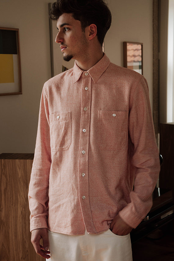 Mirra Raglan Sleeve Shirt - Camelia Herringbone