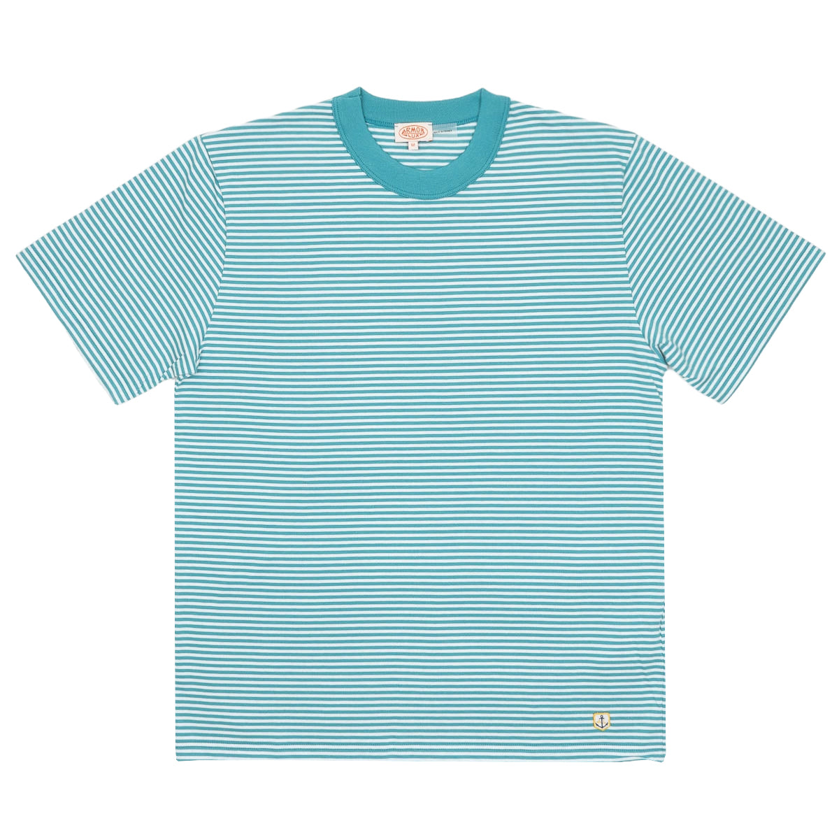Striped Callac T-Shirt - Pagoda Blue/Milk
