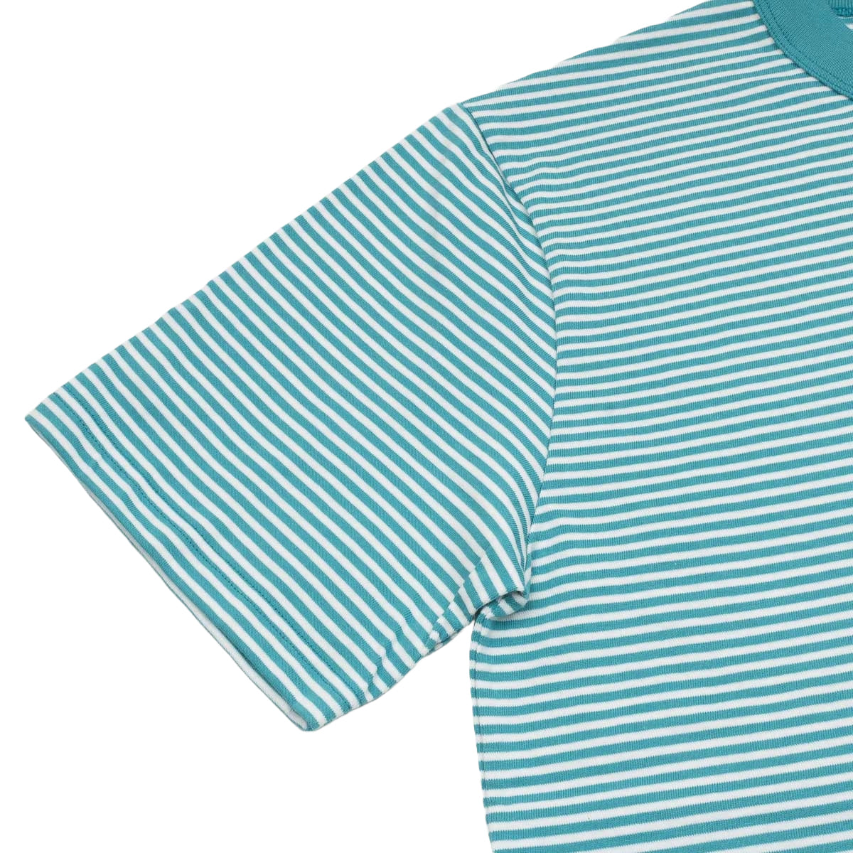Striped Callac T-Shirt - Pagoda Blue/Milk