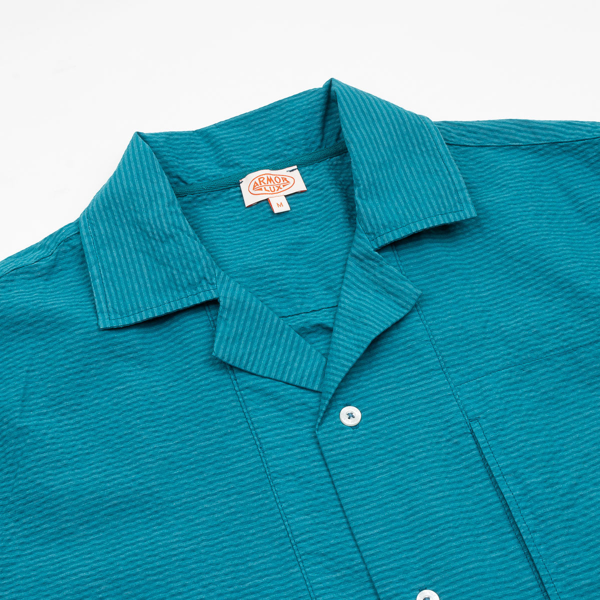 Chemise MC Comfort Shark Collar Shirt - Deep Lagoon