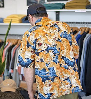 Tiger Hawaiian Shirt - Navy