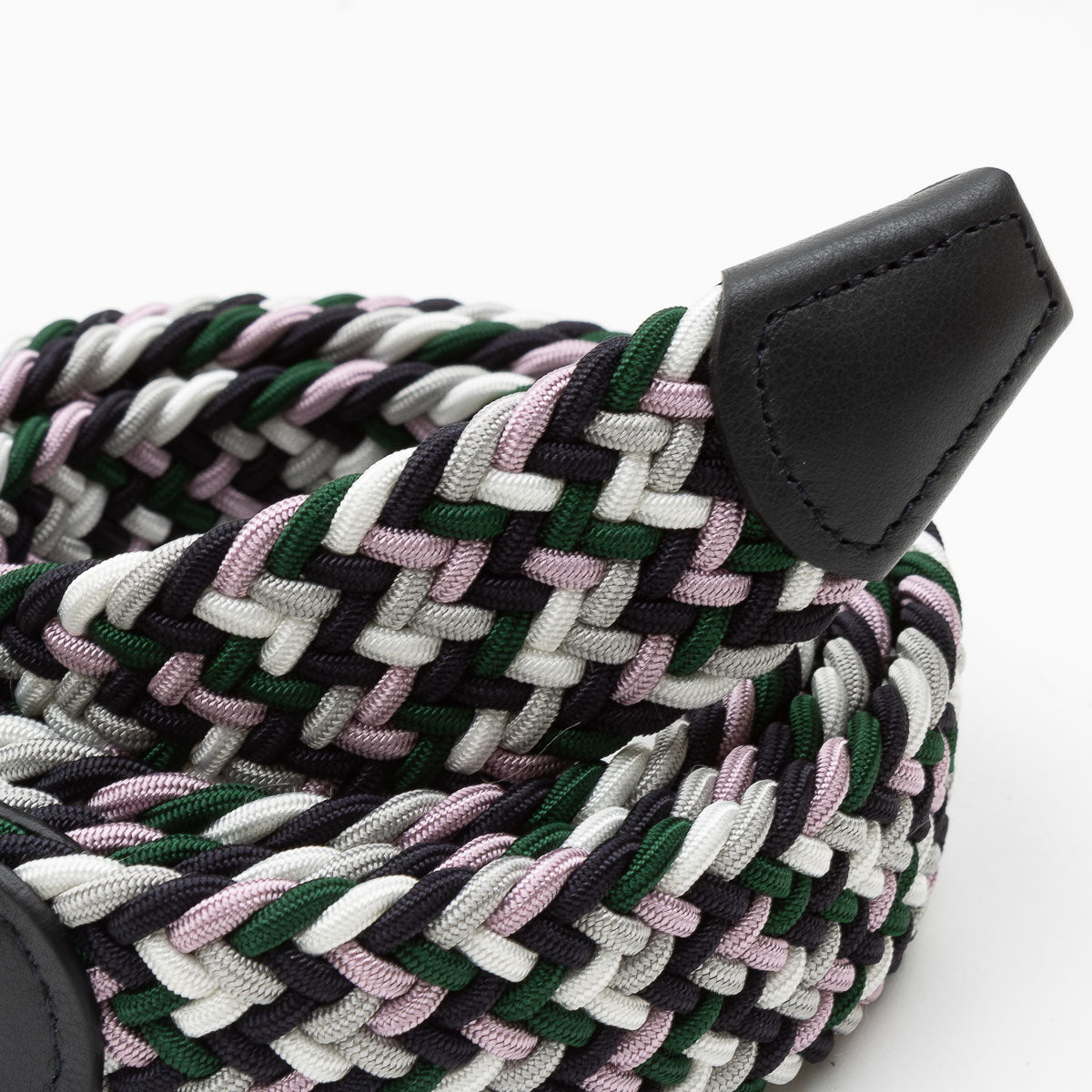 Belt - Pink/Green/White Woven Elasticated