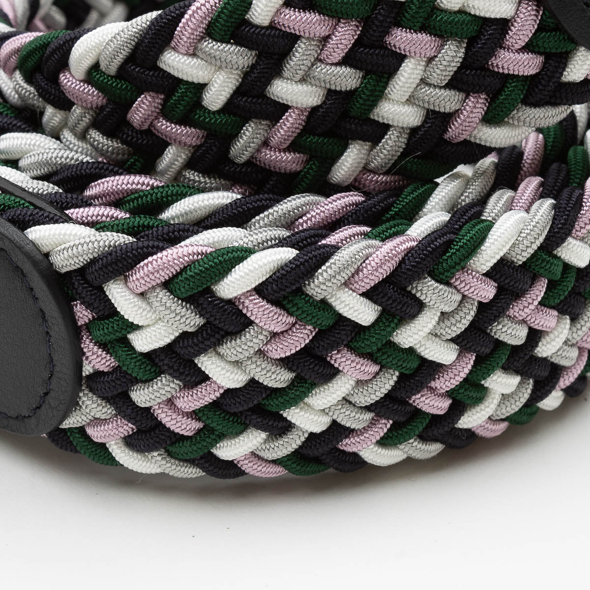 Belt - Pink/Green/White Woven Elasticated