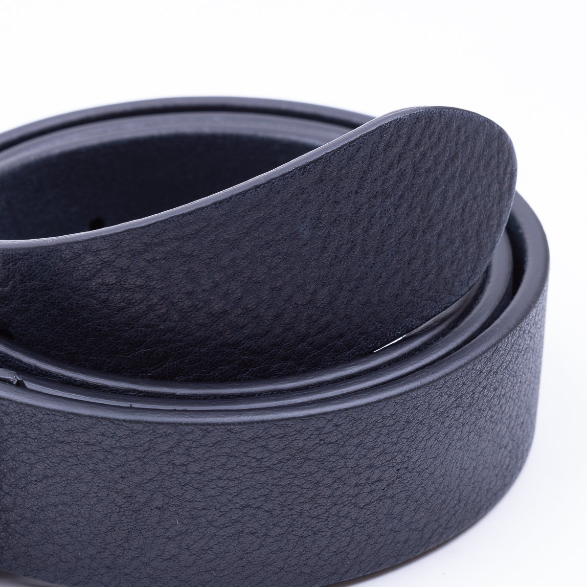 Grained Bull Calf Leather Belt - Navy