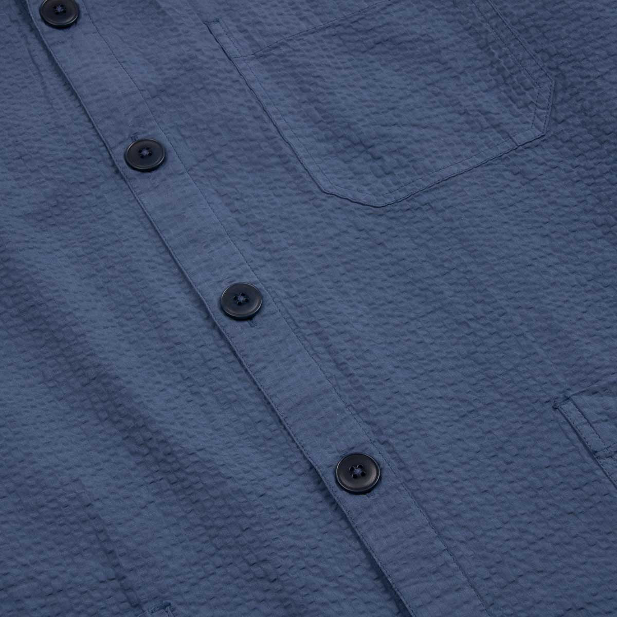 Coban Seersucker Overshirt - Blue