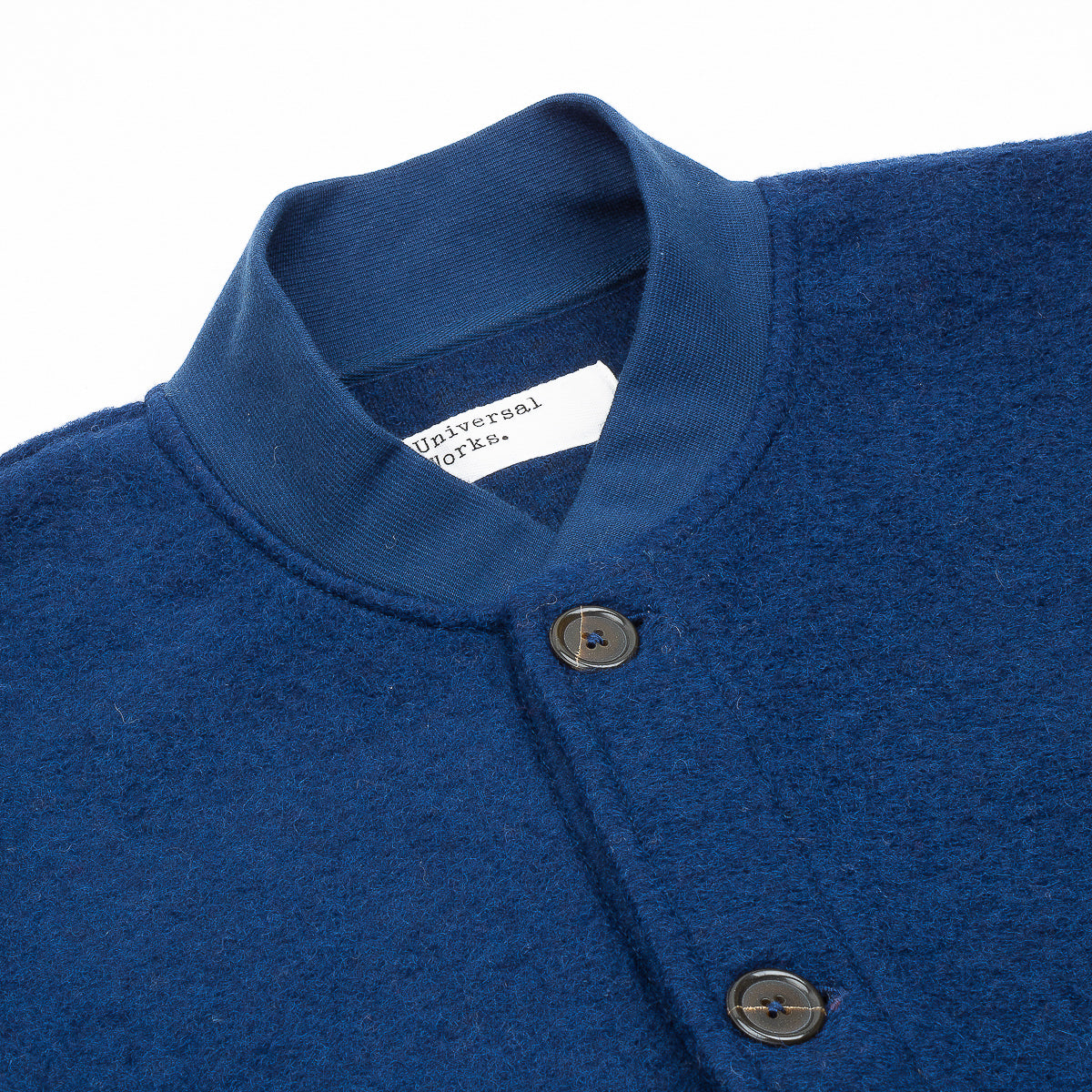 Button Front Bomber - Indigo/Lovat Wool Fleece