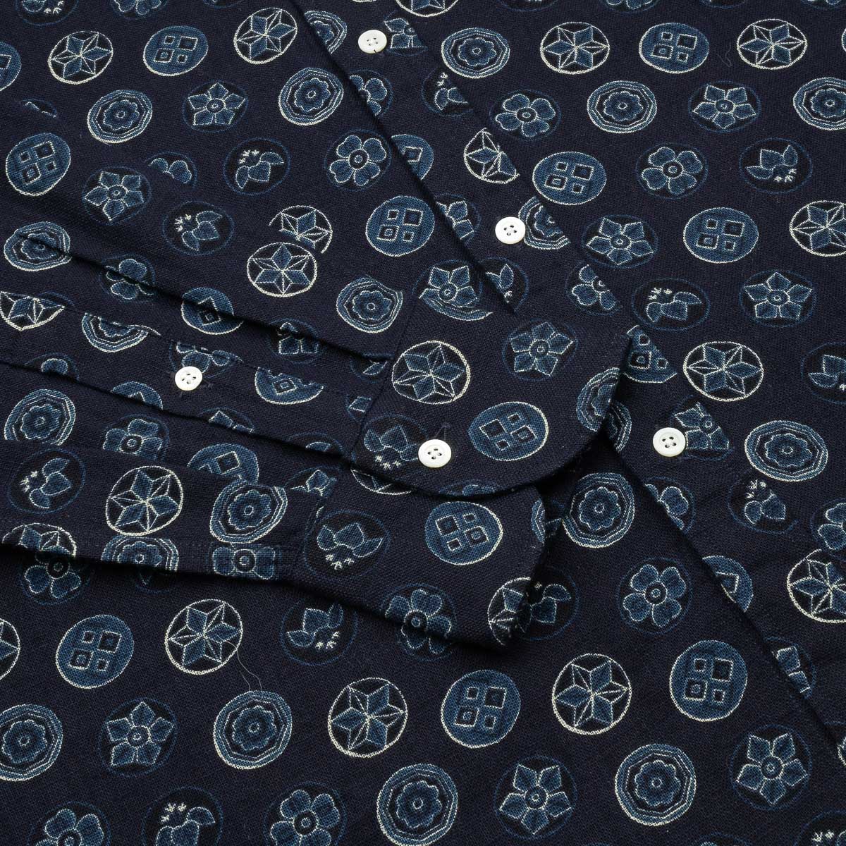 York Japanese Print Shirt - Navy