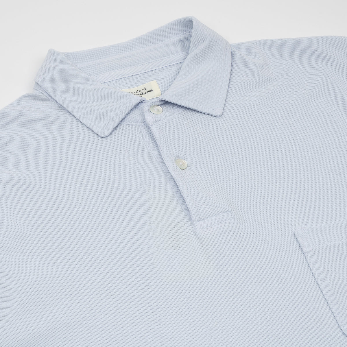 Pique Knitted Polo - Pale Blue