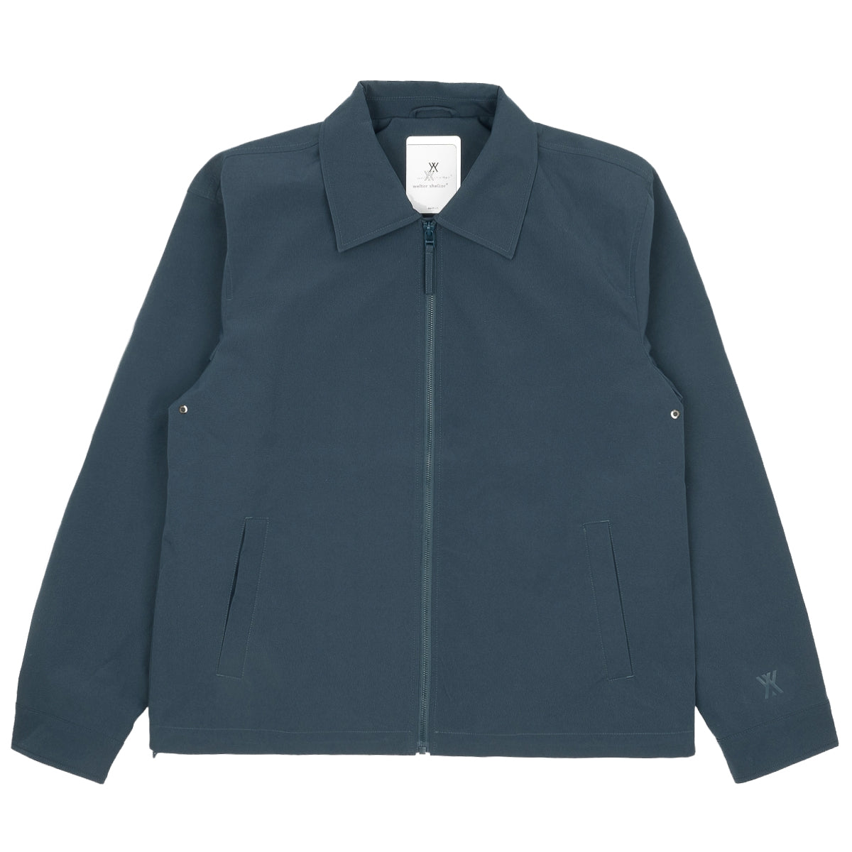 Zip Up Crinkle Jacket - Vintage Blue