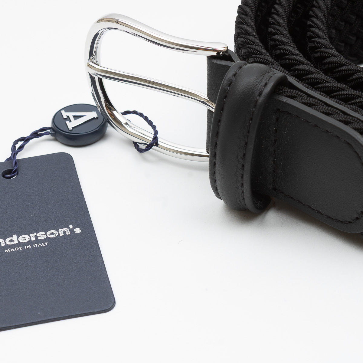 Belt - Black Woven Elasticated
