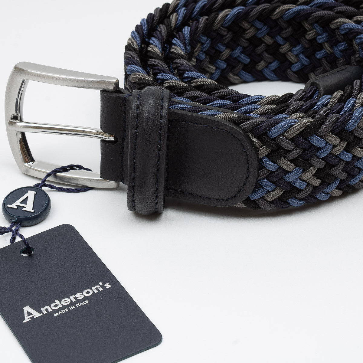 Belt - Blue/Grey/Black Woven Elasticated