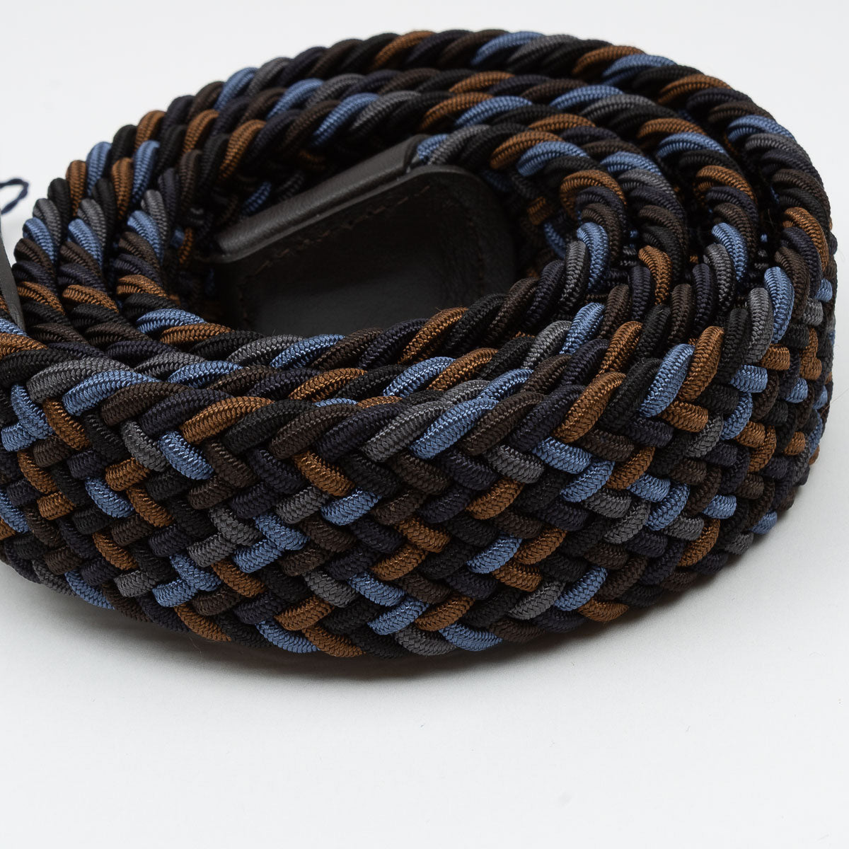 Belt - Brown/Blue/Black Woven Elasticated
