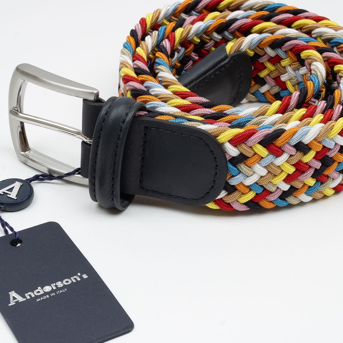 Belt - Bright Multi Woven Elasticated