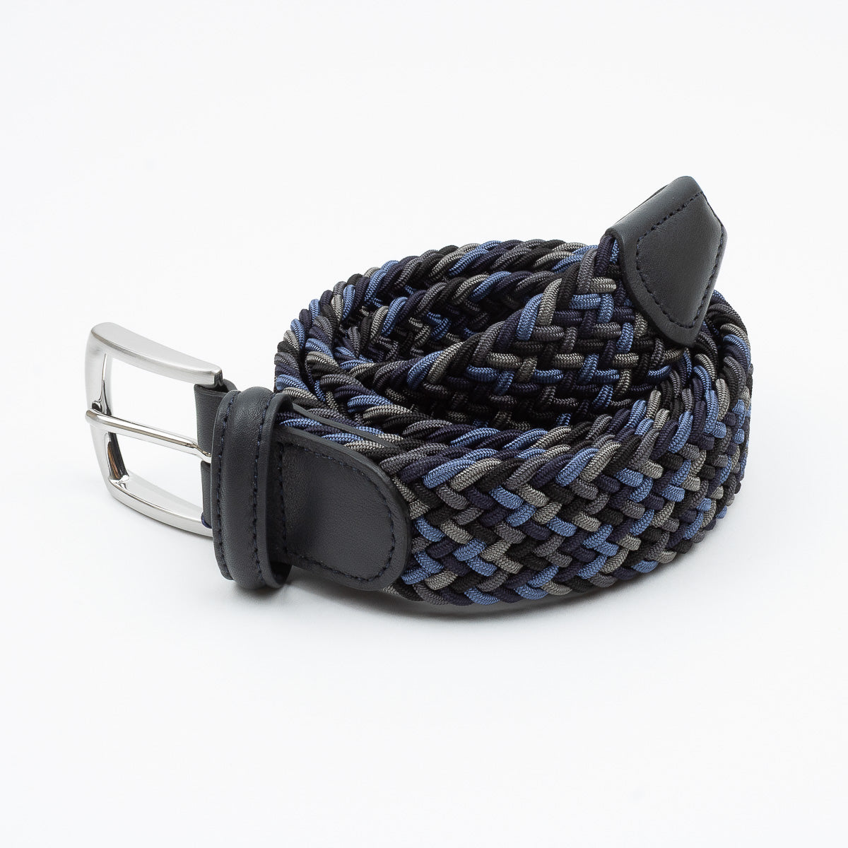 Belt - Blue/Grey/Black Woven Elasticated