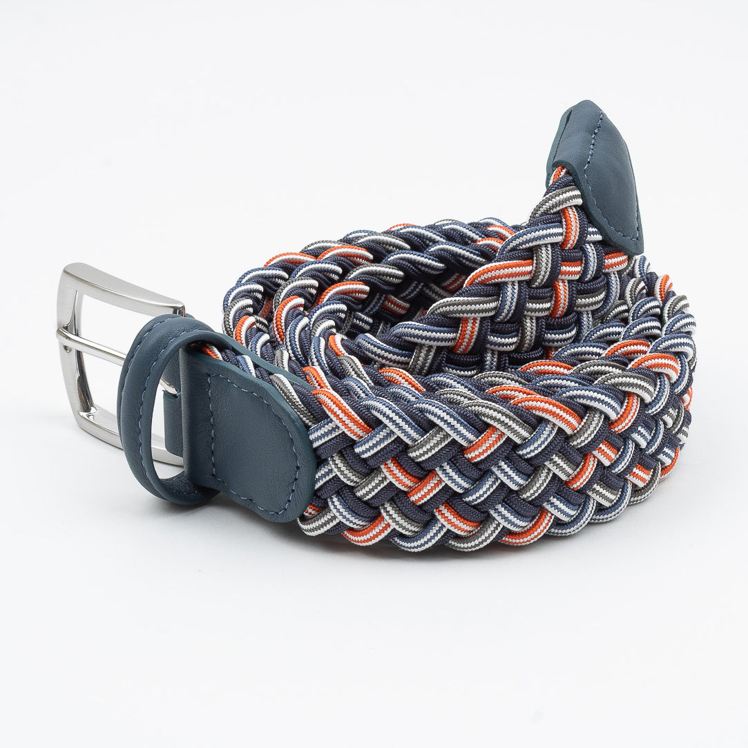 Belt - Blue/Red/White Large Woven Elasticated