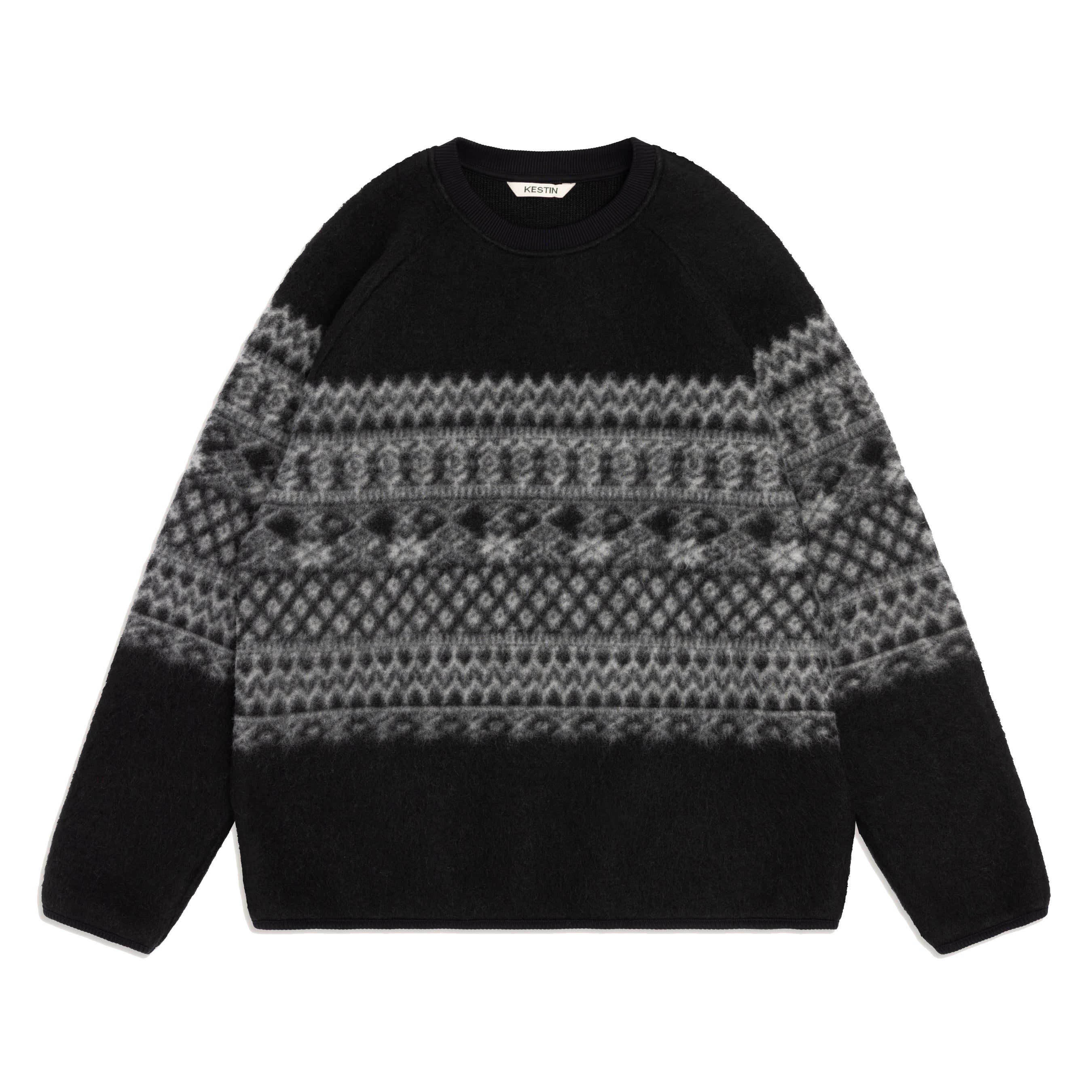 Junction Crew - Black Fairisle Band Fleece