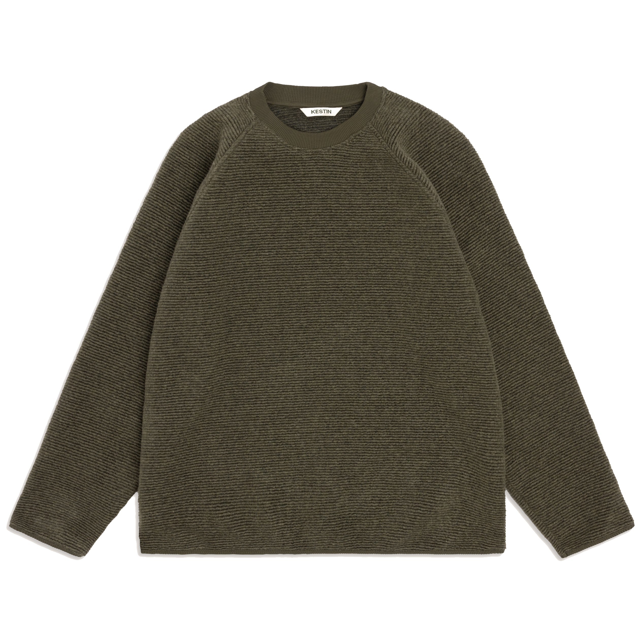 Junction Crew - Olive Ribbed Fleece