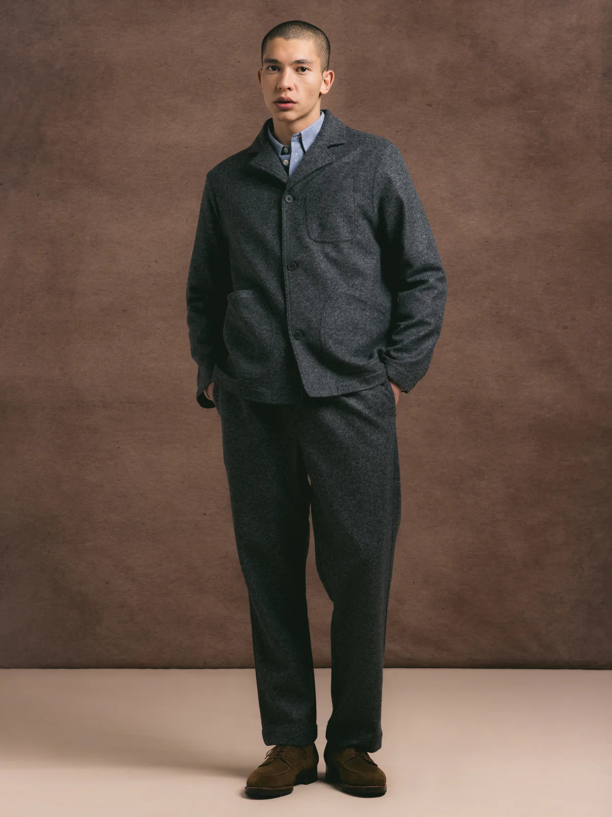 Stac Blazer - Charcoal Bonded Wool Mix