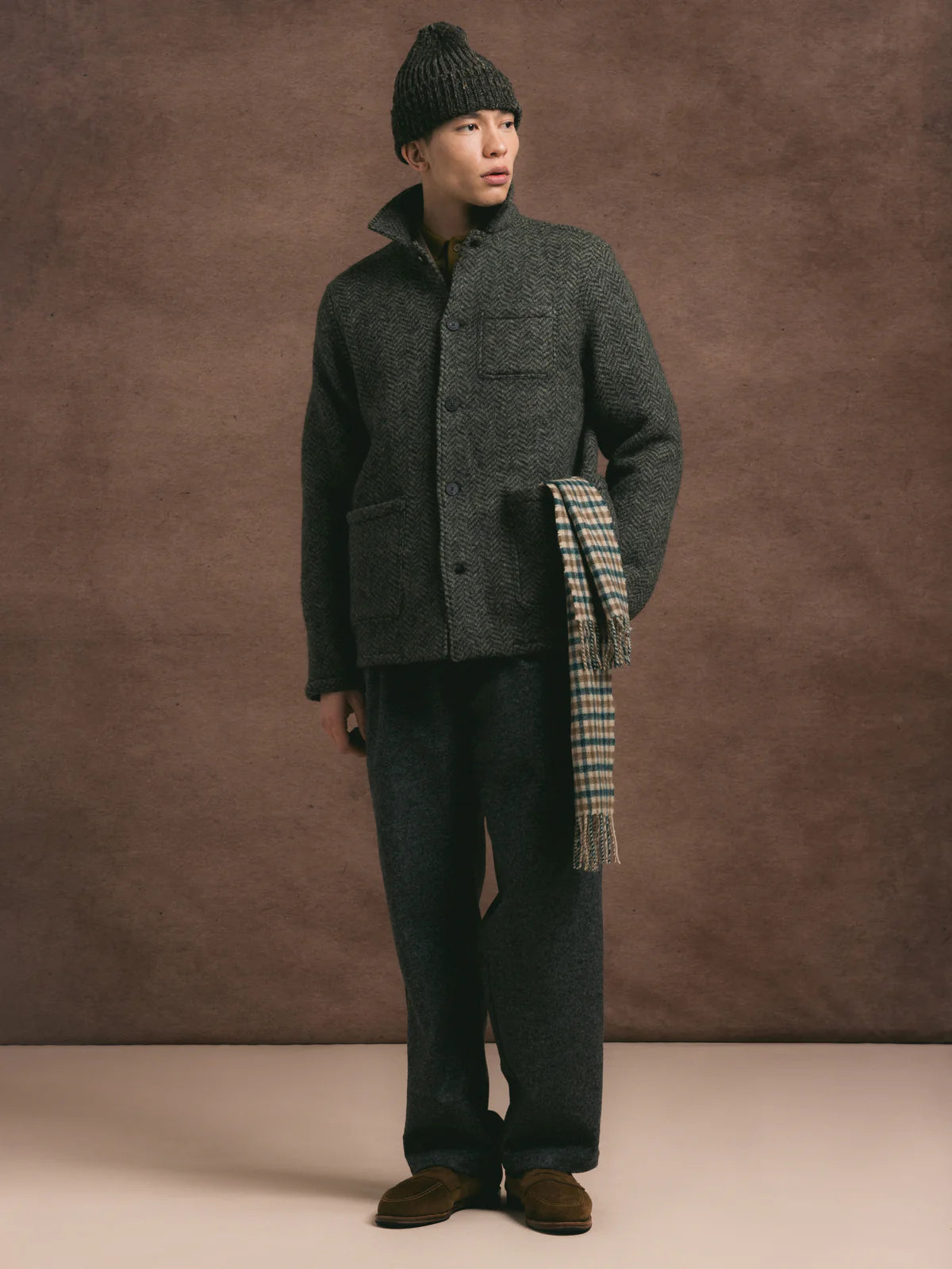 Ormiston Jacket - Moss Herringbone Wool