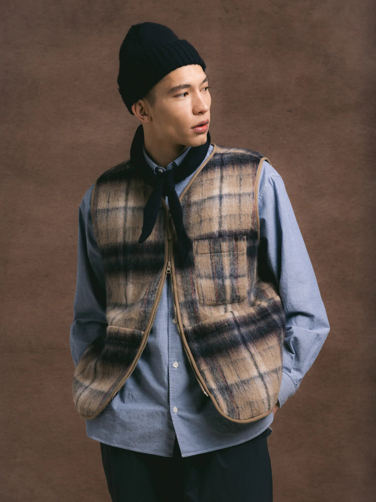 Balloch Brushed Beanie - Dark Navy Lambswool