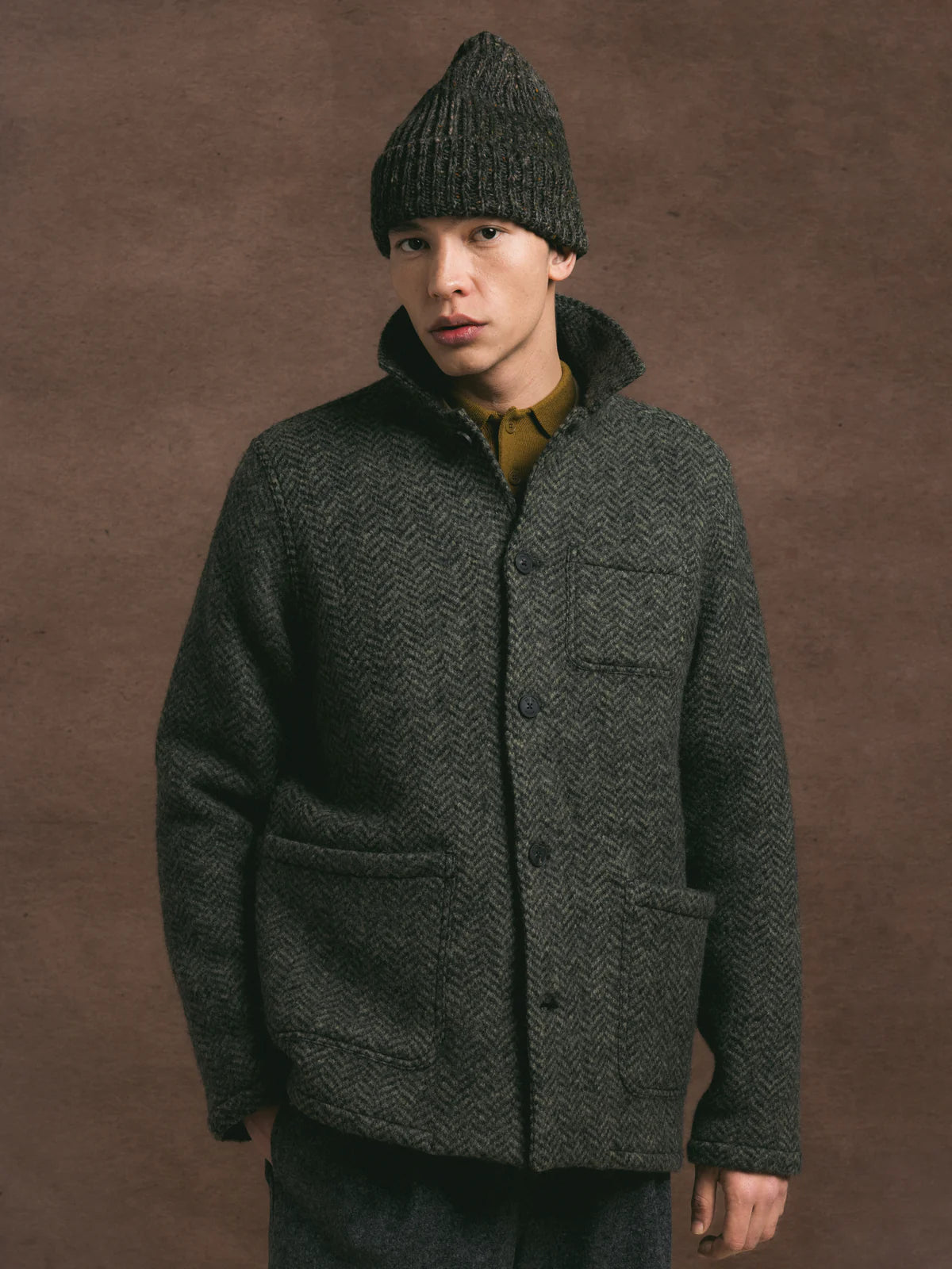 Ormiston Jacket - Moss Herringbone Wool