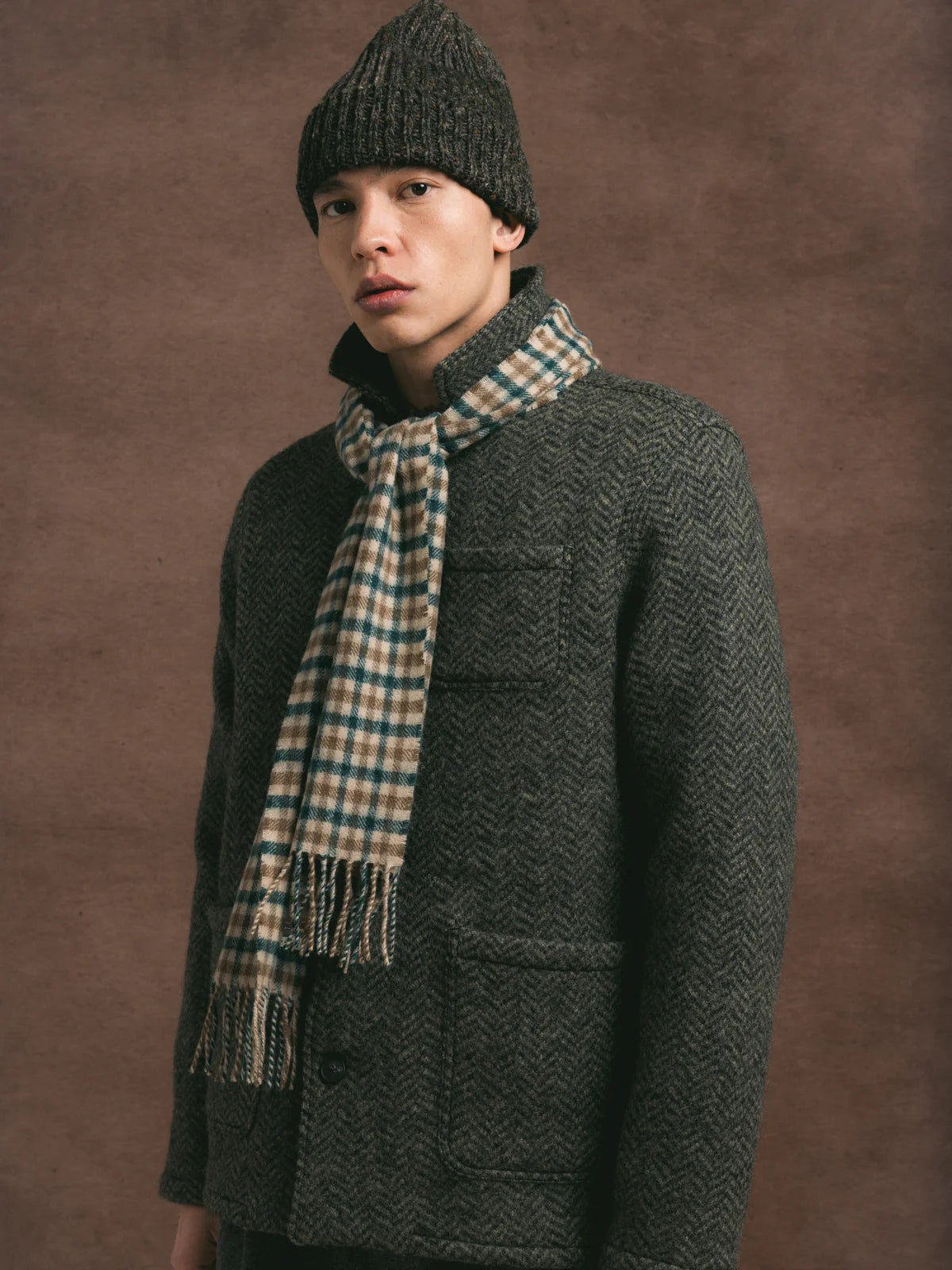 Ormiston Jacket - Moss Herringbone Wool